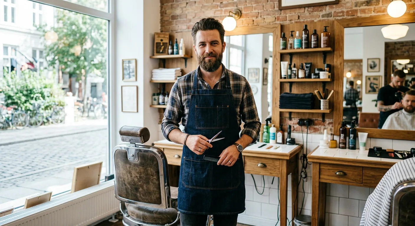 Portret van Jad in zijn barbershop